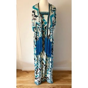 Vintage 60’s Emilio Pucci Silk Maxi Dress Fringes